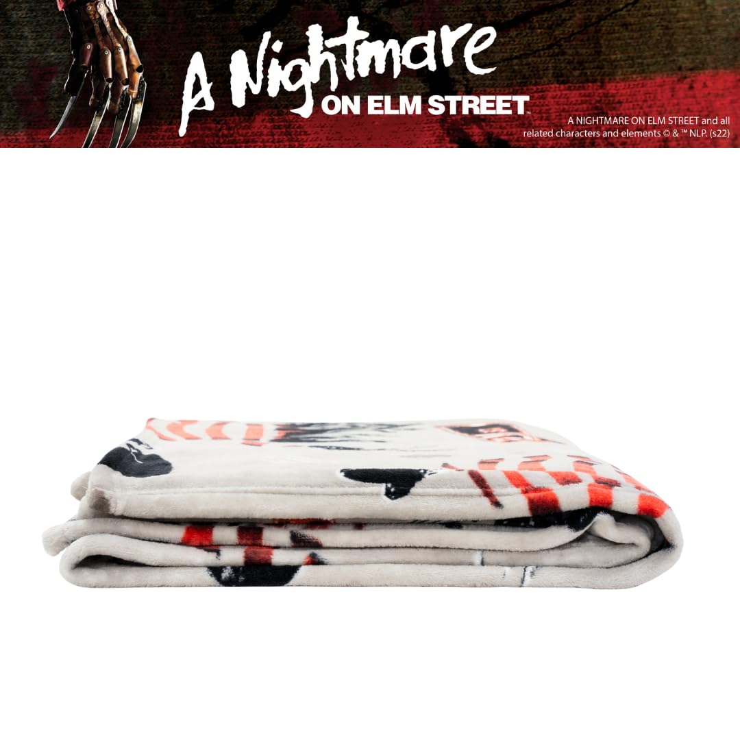 Couverture Franco Collectibles A Nightmare on Elm Street, jeté d'Halloween, literie en peluche super douce et confortable, 50" x 70", (produit sous licence officielle)