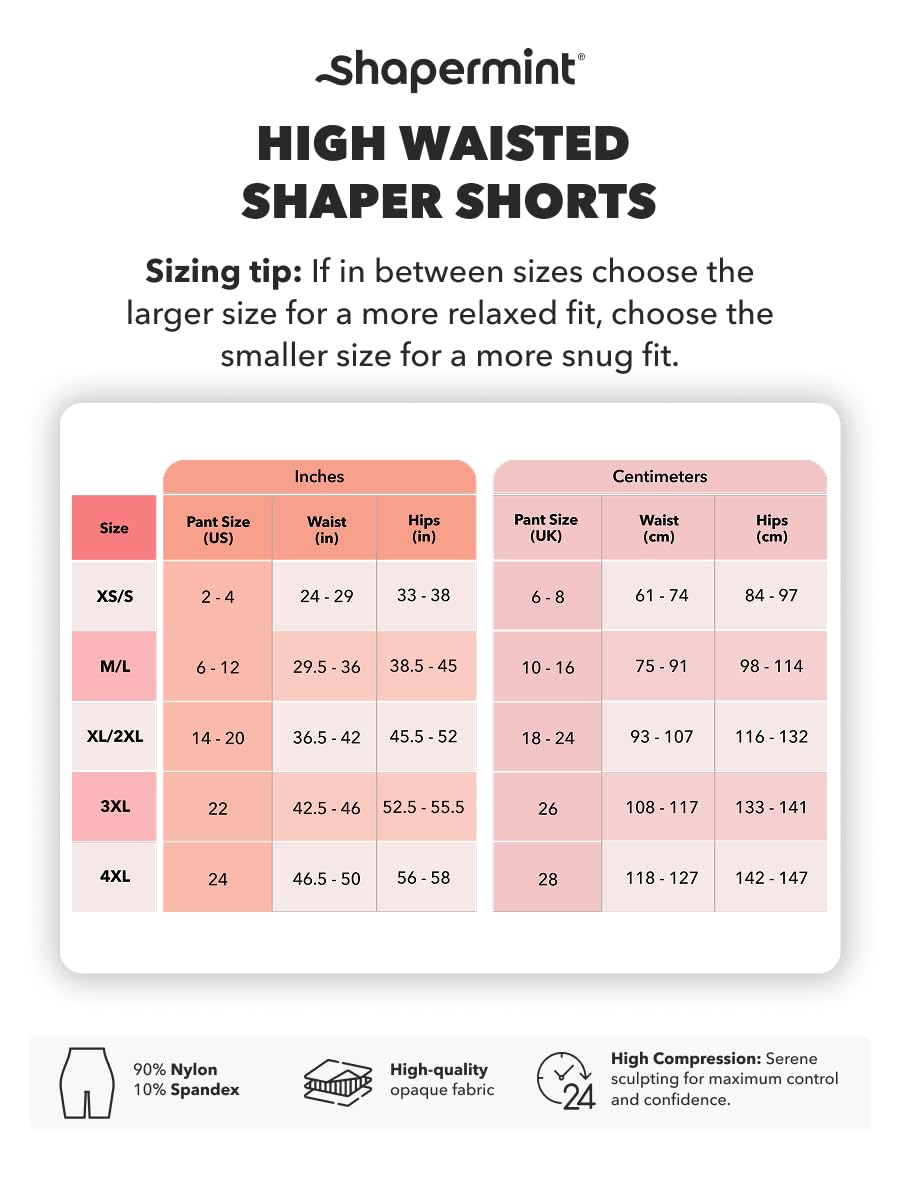 Shapermint High Waisted Body Shaper Shorts - Shapewear for Women Tummy Control Small to Plus-Size Nude Small