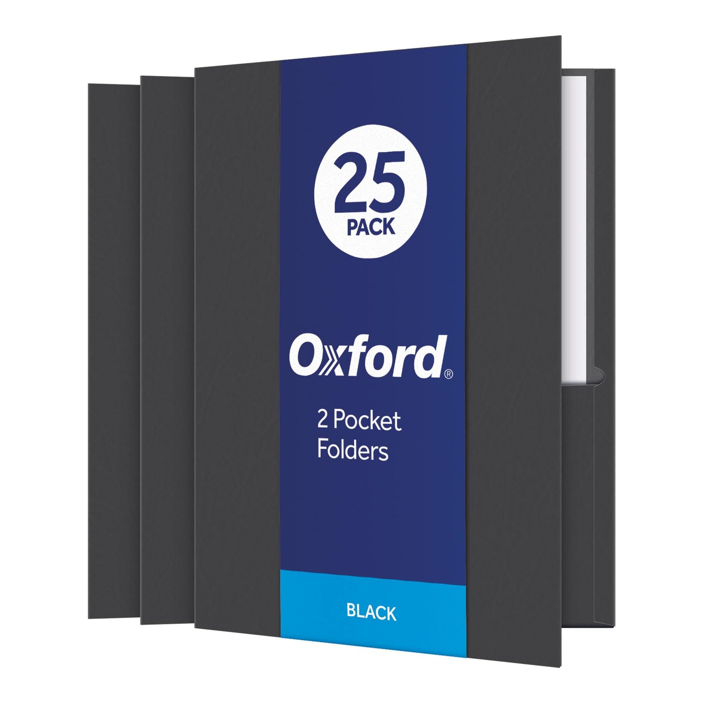 Oxford Twin Pocket Folders, Letter, Black, 25/Box 🍁 All In One Marketplace Canada