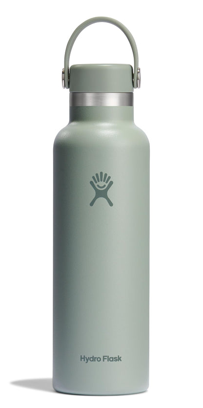 Hydro Flask Stainless Steel Standard Mouth Water Bottle with Flex Cap and Double-Wall Vacuum Insulation,Agave, 21 Ounces
