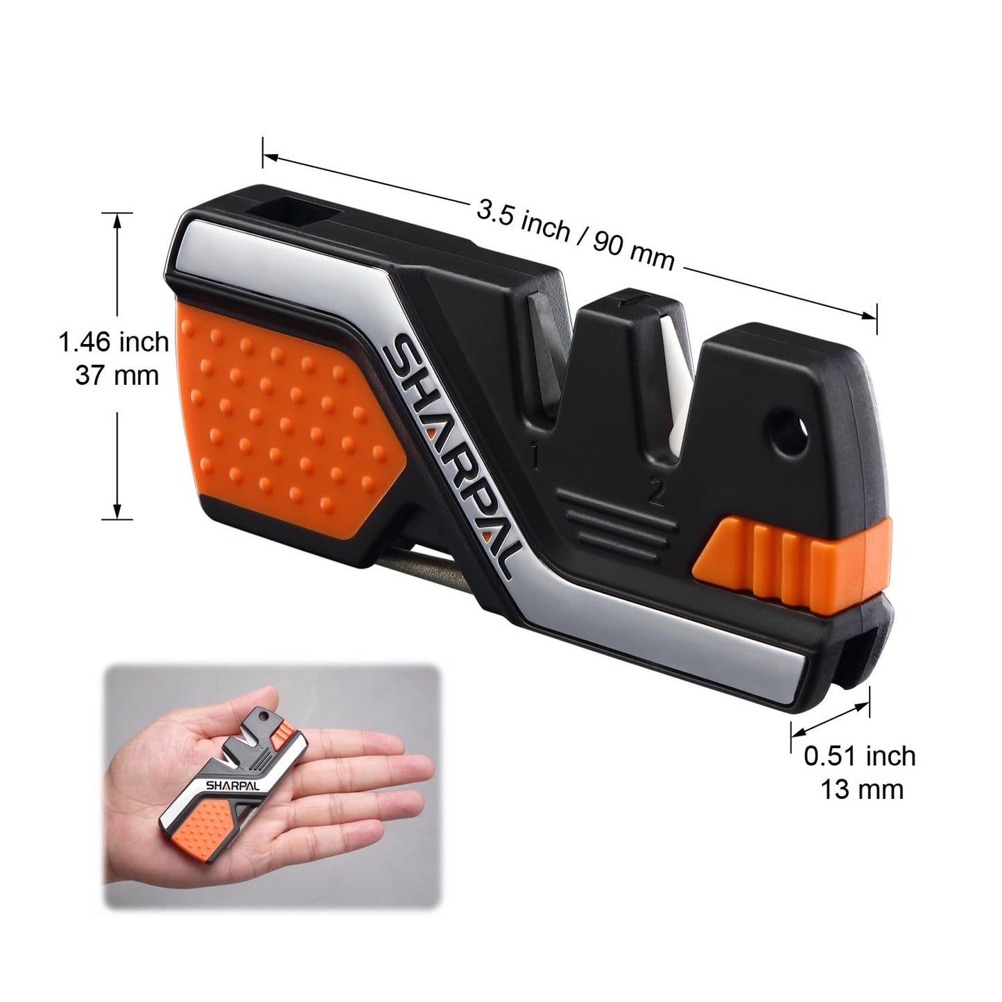 SHARPAL 101N 6-in-1 Pocket Knife Sharpener & Survival Tool, with Fire Starter, Whistle & Diamond Sharpening Rod, Quickly Repair, Restore and Hone Straight and Serrated Blade