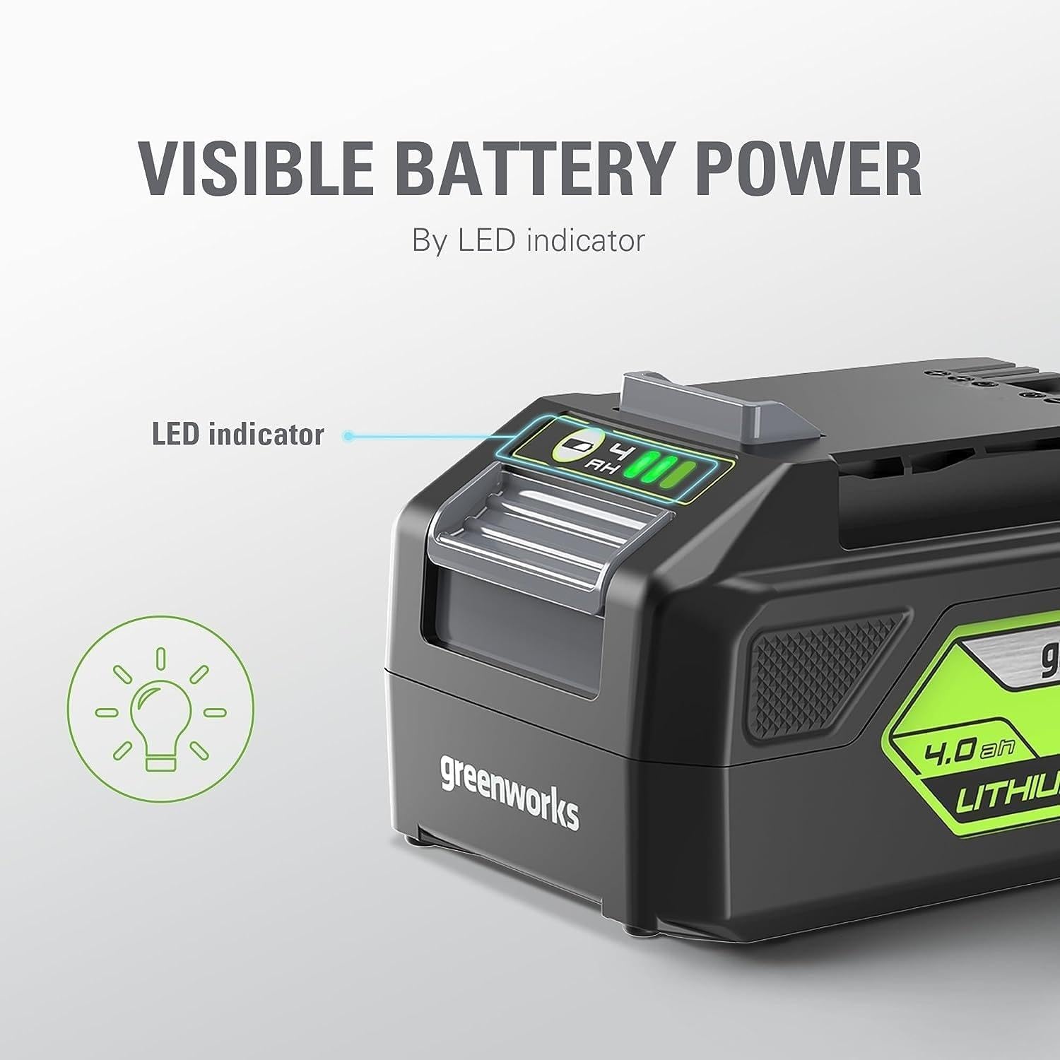 Greenworks 24V 4.0Ah Lithium-Ion Battery (Genuine Greenworks Battery/200+ Compatible Tools) Greenworks