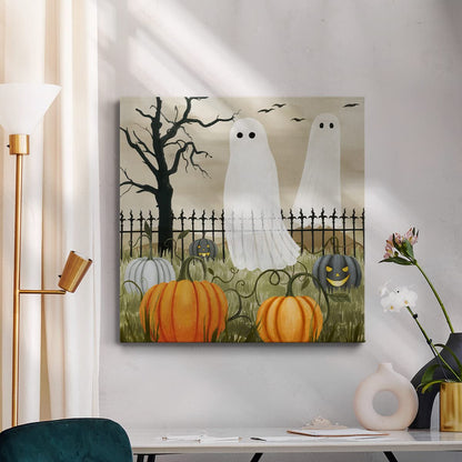 Renditions Gallery Modern Canvas Wall Art Pictures for Office Decorations Halloween Hunted Pumpkin Patch Premium Wall Hanging Wooden Artwork for Livingroom Kitchen Paintings - 24"X24" LT508