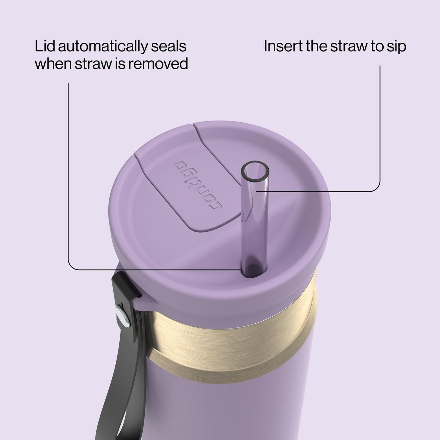 Contigo SnapSeal 24 oz Water Bottle w/Carry Strap & Reusable Straw | Vacuum-Insulated Stainless Steel for Hot & Cold Drinks | Spill-Proof Lid | BPA & Lead-Free | Dishwasher Safe 🍁 All In One Marketplace Canada
