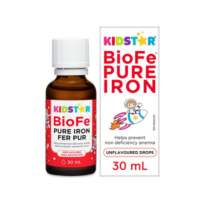 KidStar BioFe Pure Iron Drops, Baby Liquid Iron Drops Unflavoured, 30 ml