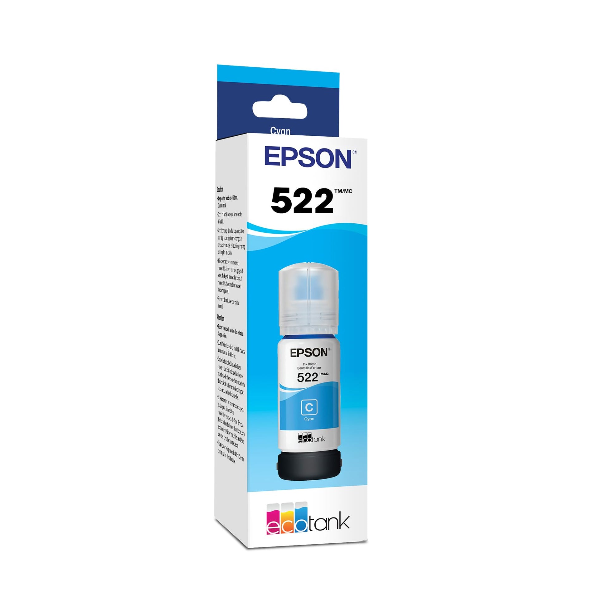Epson 522 EcoTank Ink Ultra-High Capacity Bottle, Black (T522120-S) - Compatible with ET-2400, ET-2720, ET-2800, ET-2803, ET-2840, ET-4700, ET-4800, ET-4810 - Available at All In One Marketplace Canada