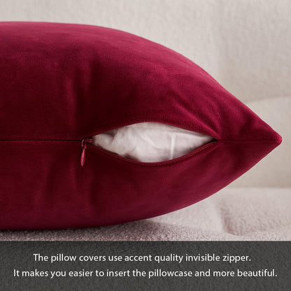 MIULEE Pack of 2 Christmas Velvet Throw Pillow Covers 18x18 Wine Red 🍁 All In One Marketplace Canada