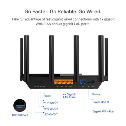 TP-Link AX5400 WiFi 6 Router (Archer AX73) - Dual Band Gigabit Wireless Internet Router, High-Speed AX Router for Streaming, Long Range Coverage TP-Link