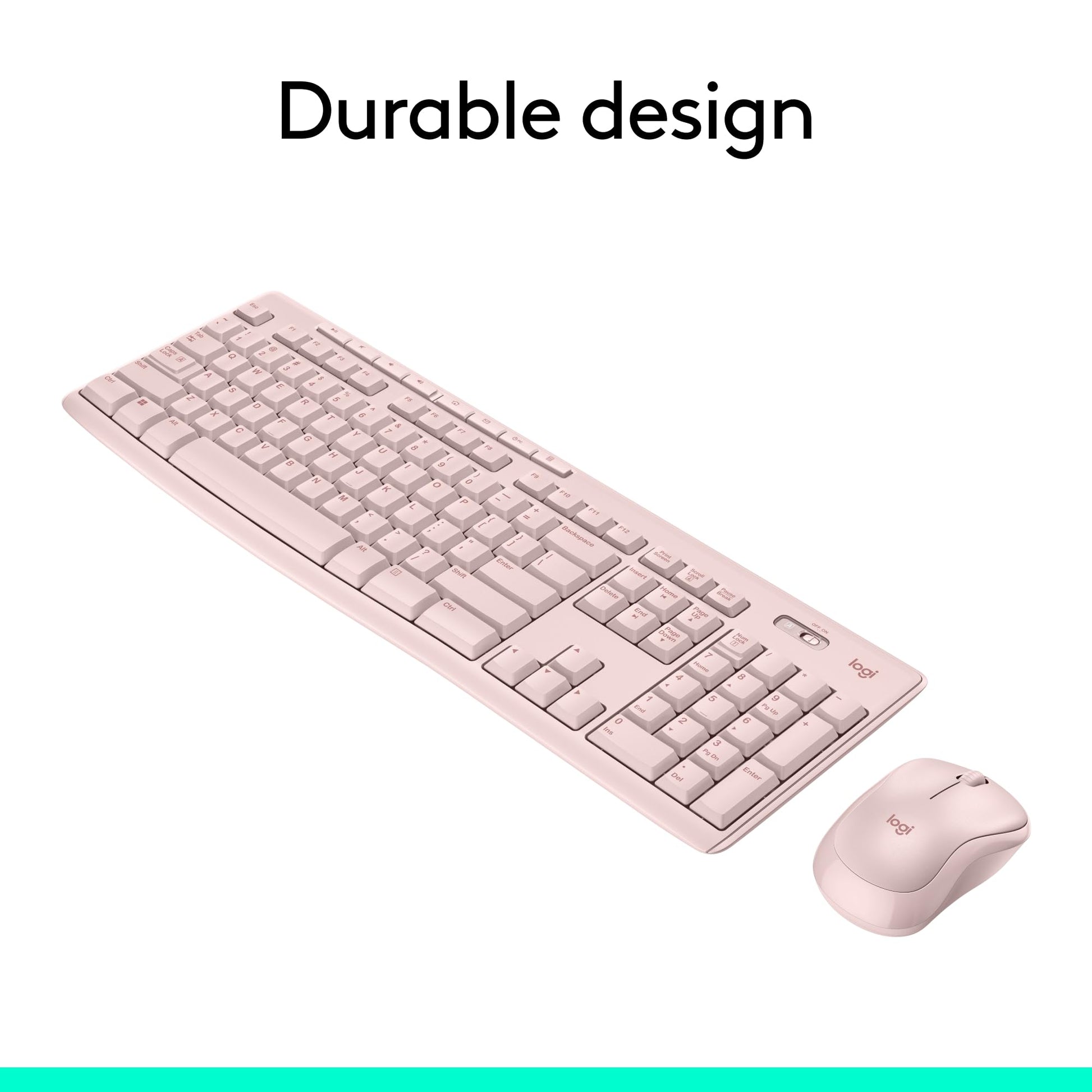 Logitech MK270 Wireless Keyboard and Mouse Combo for Windows, 2.4 GHz Wireless, Compact Mouse, 8 Multimedia and Shortcut Keys, 2-Year Battery Life, for PC, Laptop - Rose - Available at All In One Marketplace Canada