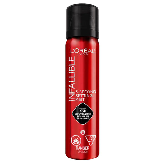 L’Oréal Paris Infallible 3-Second Makeup Setting Spray, Makeup, Microfine Mist for up to 36H Wear, Lightweight, Transfer Proof, Waterproof, Dries in 3 seconds, 75ml