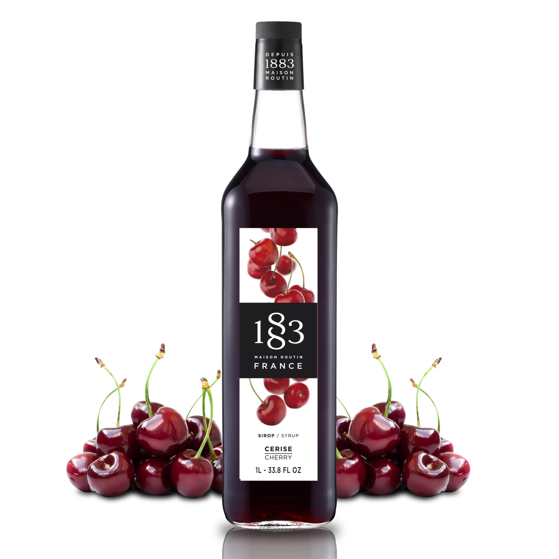 Maison Routin 1883 Cherry Syrup, Pet Bottle 1000 Milliliter 1883 MAISON ROUTIN