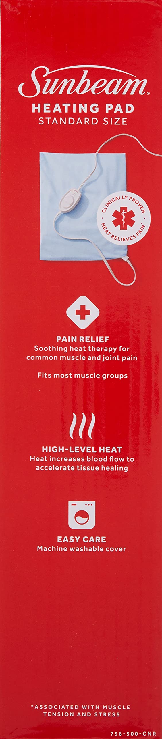 Sunbeam Heating Pad with Arthritis Controller - Neck & Shoulder Electric Heating Pad for Targeted Pain Relief, 3 Heat Settings, Machine Washable, 12 x 15 inch - Available at All In One Marketplace Canada