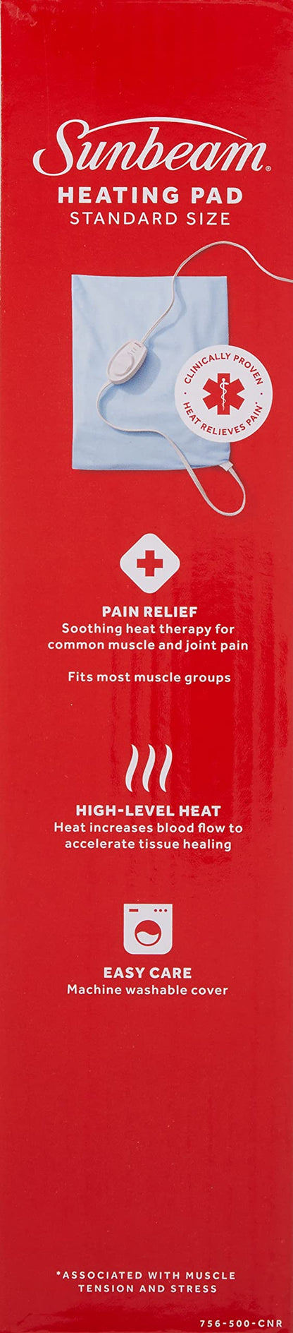 Sunbeam Heating Pad with Arthritis Controller - Neck & Shoulder Electric Heating Pad for Targeted Pain Relief, 3 Heat Settings, Machine Washable, 12 x 15 inch - Available at All In One Marketplace Canada