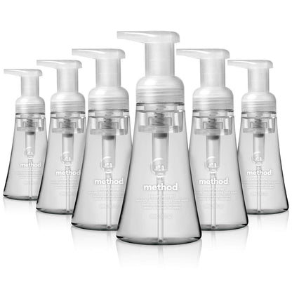 method Foaming Hand Soap, Biodegradable Formula with Foaming Soap Dispenser Made of 100% Recycled Plastic, Sweet Water Scent, 300 ml Soap Pump Bottles, 6 Pack Method