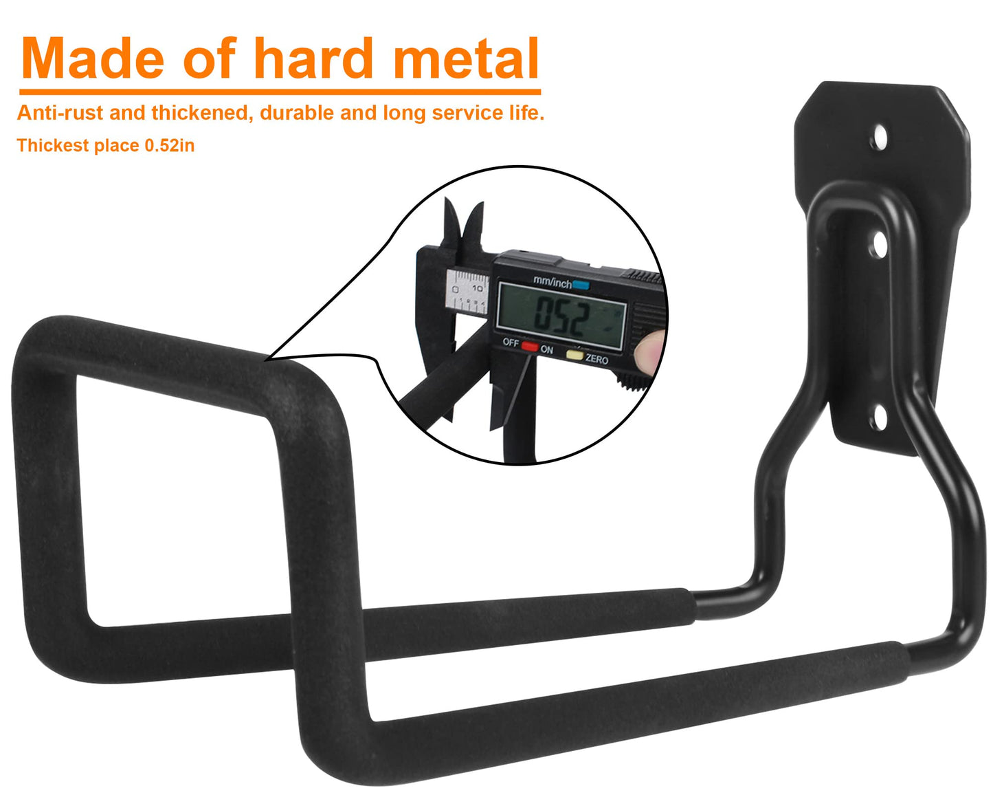 Metal Garden Hose Holder - Heavy Duty Hose Hanger Wall Mounted Water Hose Holder for Outside Yard, Sturdy Hose Reel Hose Hooks Ideal for Water Hose, Extension Cords