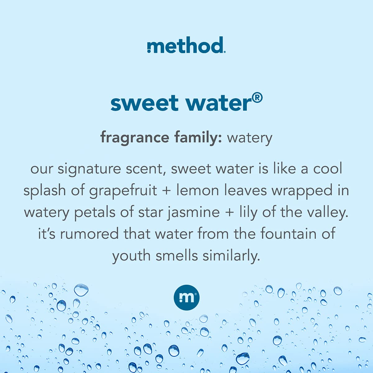method Foaming Hand Soap, Biodegradable Formula with Foaming Soap Dispenser Made of 100% Recycled Plastic, Sweet Water Scent, 300 ml Soap Pump Bottles, 6 Pack Method