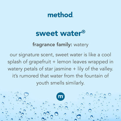 method Foaming Hand Soap, Biodegradable Formula with Foaming Soap Dispenser Made of 100% Recycled Plastic, Sweet Water Scent, 300 ml Soap Pump Bottles, 6 Pack Method