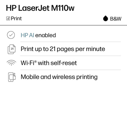 HP LaserJet M110w Wireless Black & White Printer HP