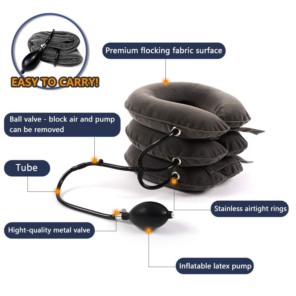 Cervical Neck Traction Device for Instant Neck Pain Relief - Inflatable & Adjustable Neck Stretcher Neck Support Brace, Neck Traction Pillow for Home Use Neck Decompression - Available at All In One Marketplace Canada
