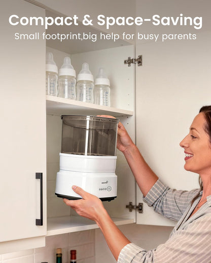 Bottle Sterilizer and Dryer, Compact Baby Bottle Sterilizer, Electric Steam Bottle Sanitizer for Baby Bottles, Pacifiers, Pump Parts - Available at All In One Marketplace Canada