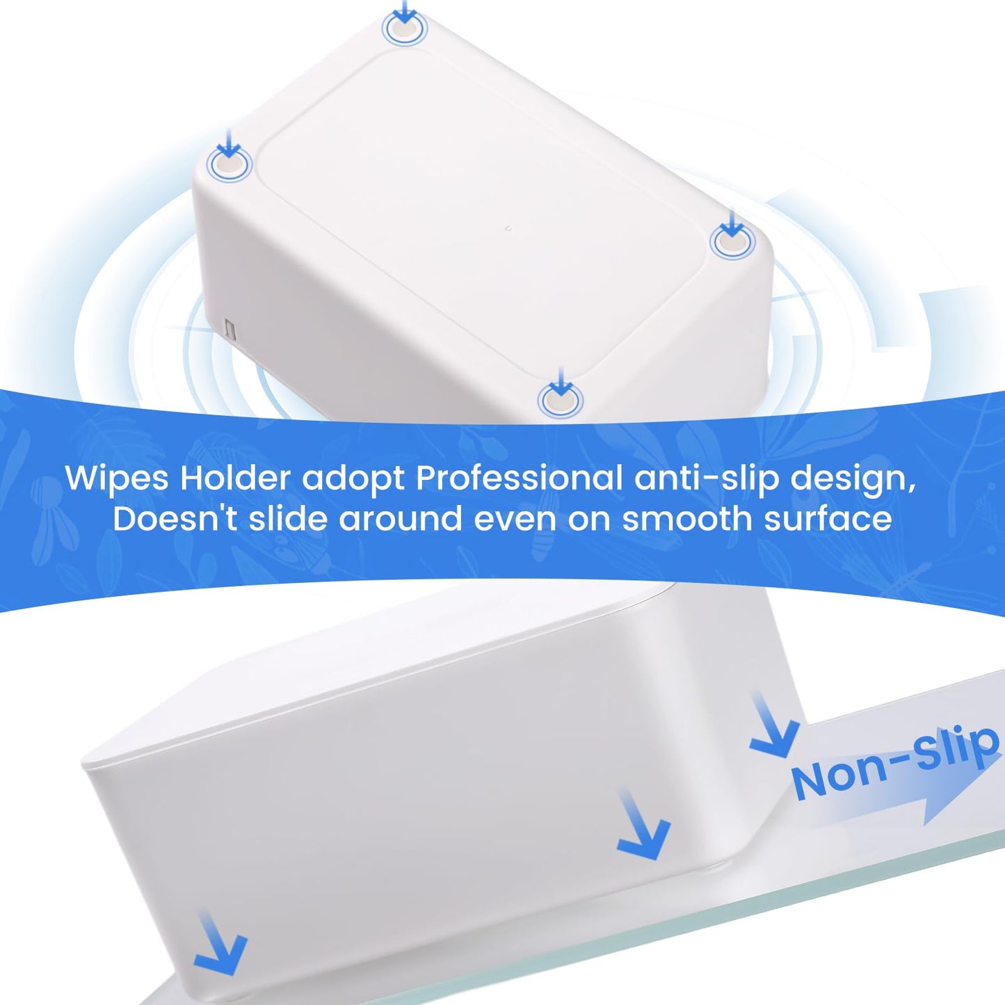 Lijroavy Baby Wipes Dispenser, Baby Wipe Holder for Fresh Wipes, Non-Slip Wipes Container, Refillable Baby Wipes Case with Sealing Design Lid (white)