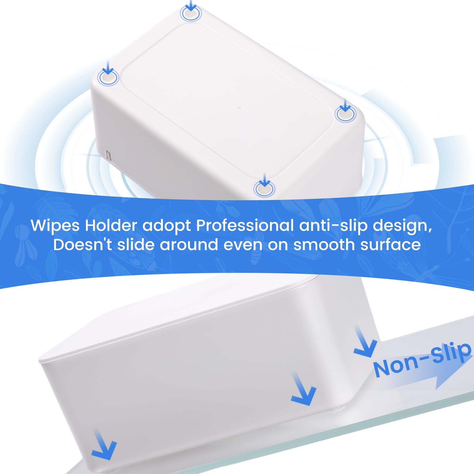 Lijroavy Baby Wipes Dispenser, Baby Wipe Holder for Fresh Wipes, Non-Slip Wipes Container, Refillable Baby Wipes Case with Sealing Design Lid (white)