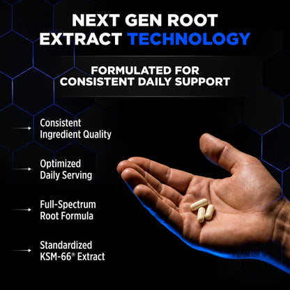ALLMAX Ashwagandha KSM-66 Capsules - Full Spectrum Root Extract Supplement - Muscle Strength & Recovery, Stress Relief - 60 Veggie Caps, 30 Servings, Non-GMO, Gluten Free - Available at All In One Marketplace Canada