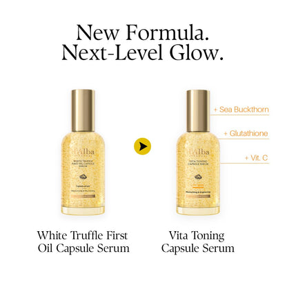 d'alba Piedmont Vita Toning Capsule Serum (100ml), Large Size, Daily Vita Boost for Luminous Skin, Double Vitamin Formula - Available at All In One Marketplace Canada
