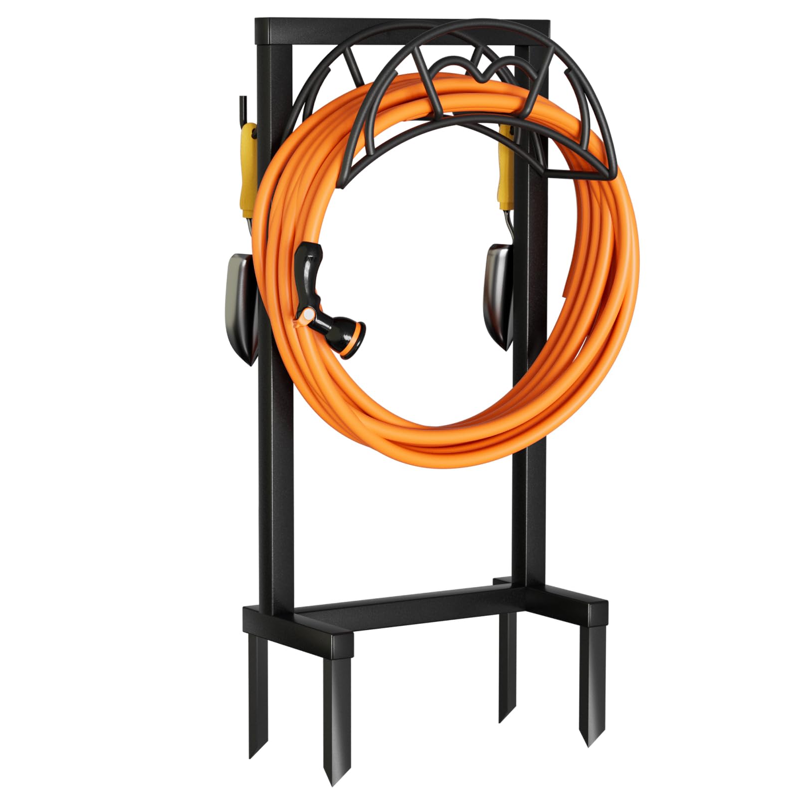 Garden Hose Holder, Freestanding Heavy Duty Water Hose Holder for Outside, Upgraded Metal Hose Stand with 150-Foot Capacity, Detachable Garden Hose Storage Hose Reel Rack, Black - Available at All In One Marketplace Canada