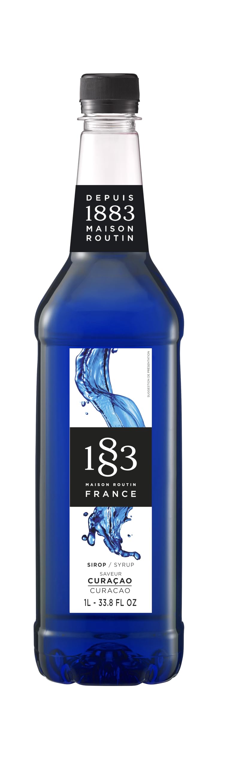 1883 Maison Routin Blue Curacao Syrup, Pet Bottle 1000 Milliliter 1883 MAISON ROUTIN