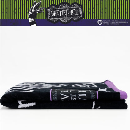 Serviette de bain/plage/piscine Franco Luxe Beetlejuice Halloween Goth, ultra douce, en coton jacquard surdimensionné, 163 cm x 86 cm (Produit sous licence officielle)