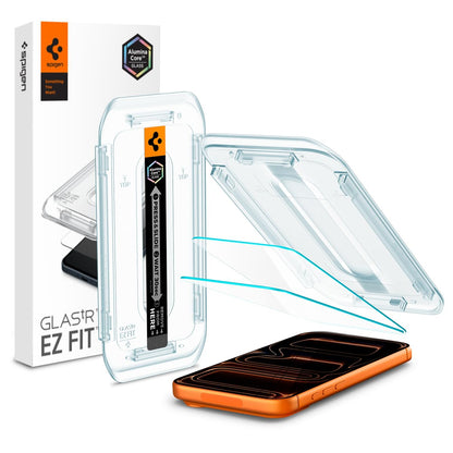 Spigen AluminaCore Tempered Glass Screen Protector [Glas.tR EZ Fit] designed for iPhone 17 Pro Max | iPhone 16 Pro Max [2 Pack] 9H+ Hardness, Aluminum-Enhanced Durability - Available at All In One Marketplace Canada