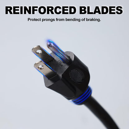 EP 10 Ft Outdoor Extension Cord with 3 Electrical Power Outlets - 16/3 SJTW Black Cable with 3 Prong Grounded Plug for Safety Great for Christmas Lights, Garden and Major Appliances 🍁 All In One Marketplace Canada
