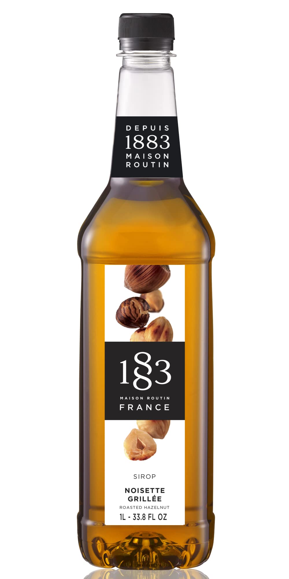 Maison Routin 1883 Roasted Hazelnut Syrup, Pet Bottle 1000 Milliliter 1883 MAISON ROUTIN