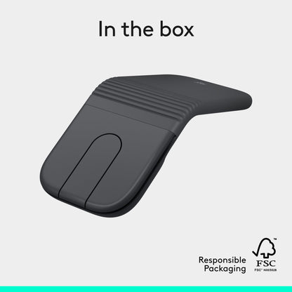 Logitech Mobi Fold Foldable Wireless Mouse with Quiet Click, Graphite