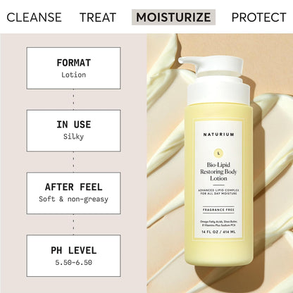 Naturium Bio-Lipid Restoring Body Lotion | Replenishing Moisturizing Cream, With Shea Butter, B Vitamins & Sodium PCA | 14 FL OZ / 414 ml - Available at All In One Marketplace Canada