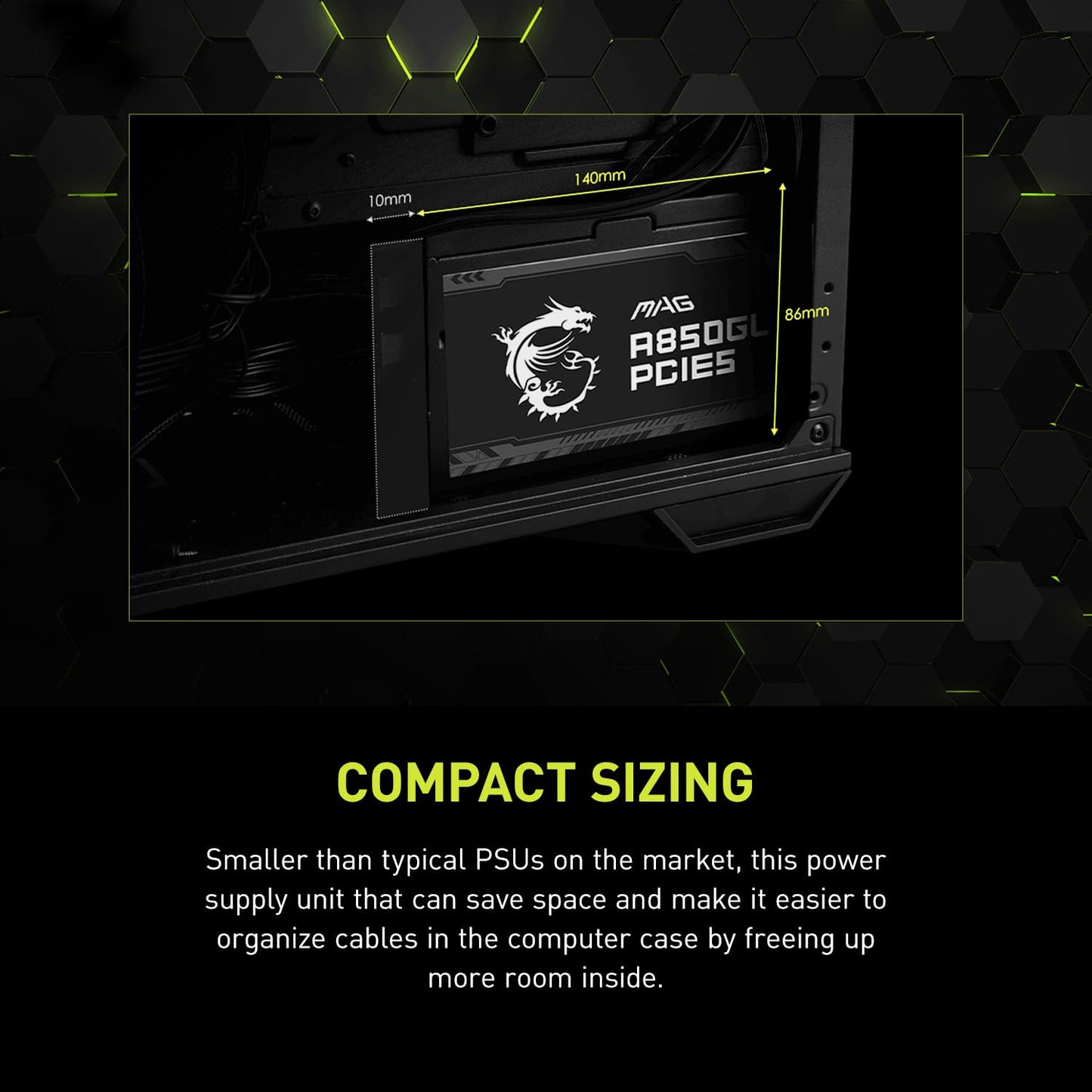 MSI MAG A850GL PCIE5, Fully Modular Compact Gaming 850W Power Supply, 80+ Gold, ATX 3.1 & PCIe 5.1 Ready, Native Dual-Color 12V-2x6 Cable, 10 Year Warranty 🍁 All In One Marketplace Canada