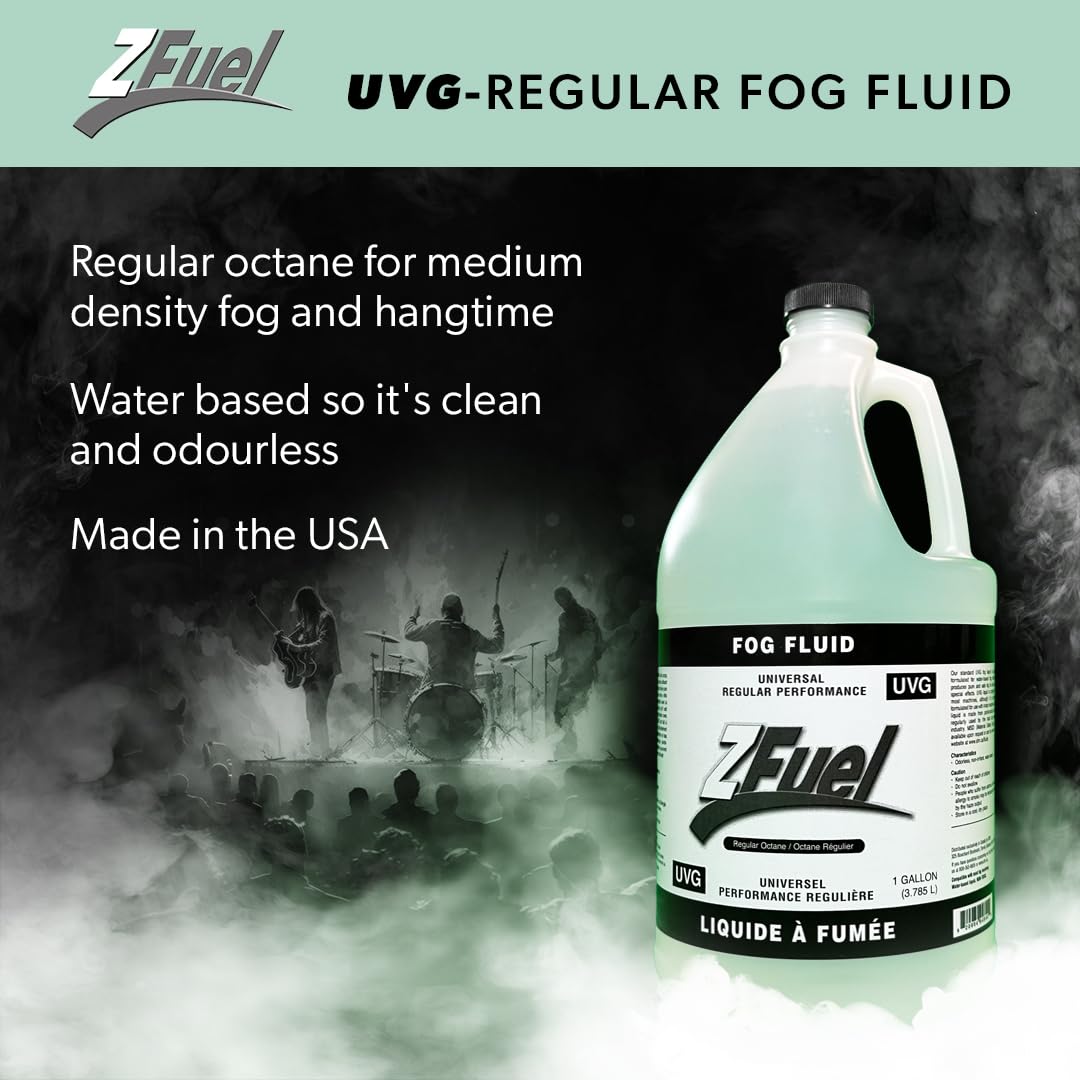 Z Fuel Universal UVG Fog Fluid Juice - 3.78 Litres - Professional Grade For Fog Machine - Perfect For Halloween, Weddings, Party or DJ Effects - High Output & Long Lasting