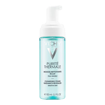 Vichy Foaming Facial Cleanser, Pureté Thermale Purifying Foaming Water Cleanser for Sensitive Skin, Soap-Free, Paraben-Free, and Hypoallergenic, 150mL - Available at All In One Marketplace Canada