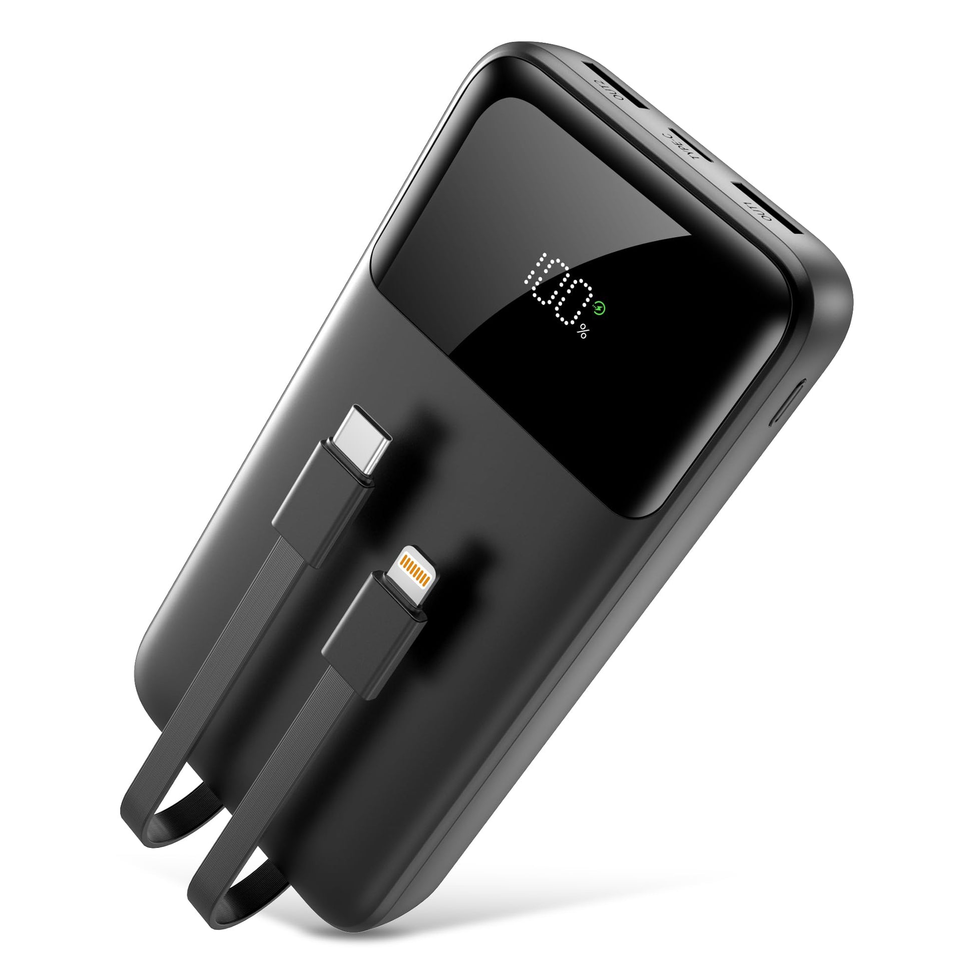Power Bank Portable Charger 40000mAh, 22.5W Fast Charging, Built-in 2 Output Cable, Charge 5 Devices Simultaneously LCD Display for iPhone and Android Phones and Most Electronic Devices - Available at All In One Marketplace Canada