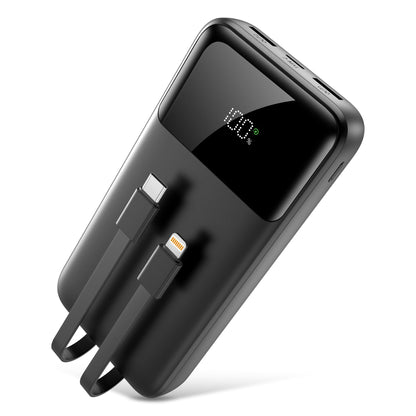 Power Bank Portable Charger 40000mAh, 22.5W Fast Charging, Built-in 2 Output Cable, Charge 5 Devices Simultaneously LCD Display for iPhone and Android Phones and Most Electronic Devices - Available at All In One Marketplace Canada