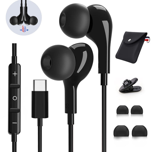 USB C Headphones for Samsung Galaxy S26 Ultra S25 S23 S22 S24 S21 A56 A55 A26 A35 A16 5G Magnetic in-Ear USB C Earbuds with Microphone Type C Earphones for iPhone 15 16 17 Pro Max Pixel 9 8 7 6 Pro