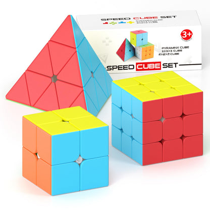 Vdealen Speed Cube Set, 2x2x2 3x3x3 Pyramid Magic Cube Set, Puzzle Cube Toys Birthday Party Christmas Stocking Stuffers Gift for Kids Teens Adults(Stickerless) 🍁 All In One Marketplace Canada