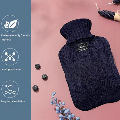 Hot Water Bottle with Soft Cover (2 Liter), Winter Warmer for Hot Compress,Menstrual Cramps,Neck and Shoulder Pain Relief,Hand Feet Warmer (Blue) 🍁 All In One Marketplace Canada