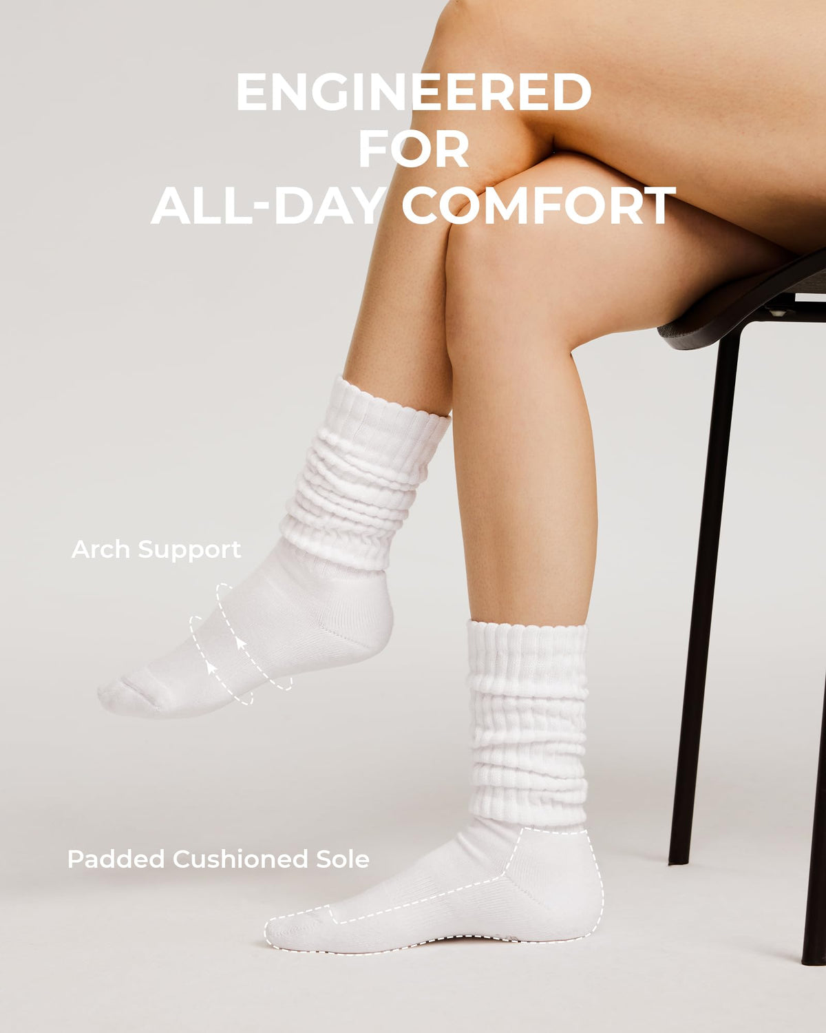 Fitrell Slouch Socks for Women, Knee High Scrunch Tube Boot Socks 3 Pairs 🍁 All In One Marketplace Canada