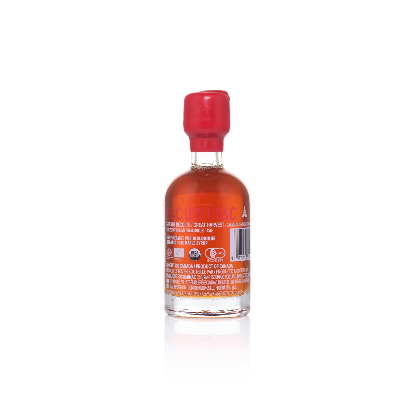 Escuminac Pure Organic Maple Syrup – Grade A Medium Amber – 12 Pack of 50ml Glass Bottles from Quebec