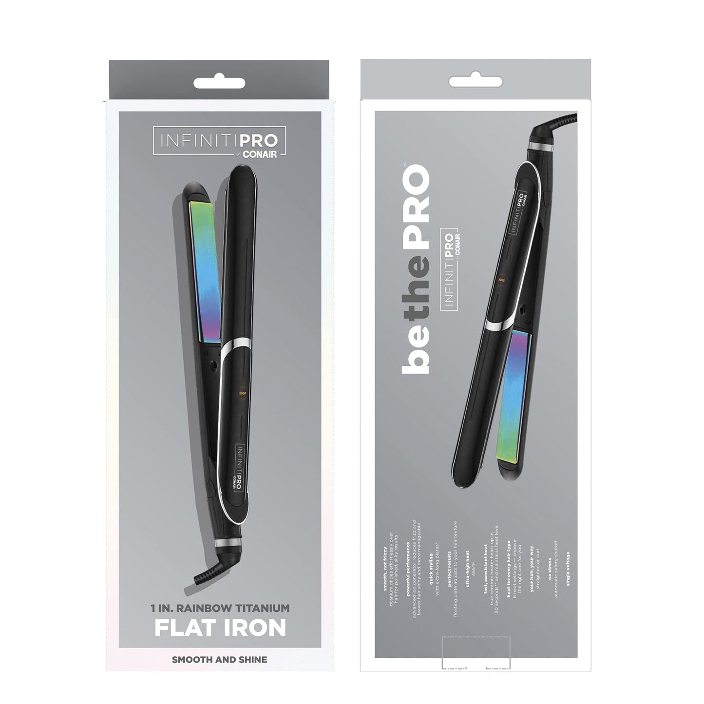 Infiniti Pro by Conair Titanium Flat Iron, Rainbow Finish, 1-Inch INFINITIPRO BY CONAIR
