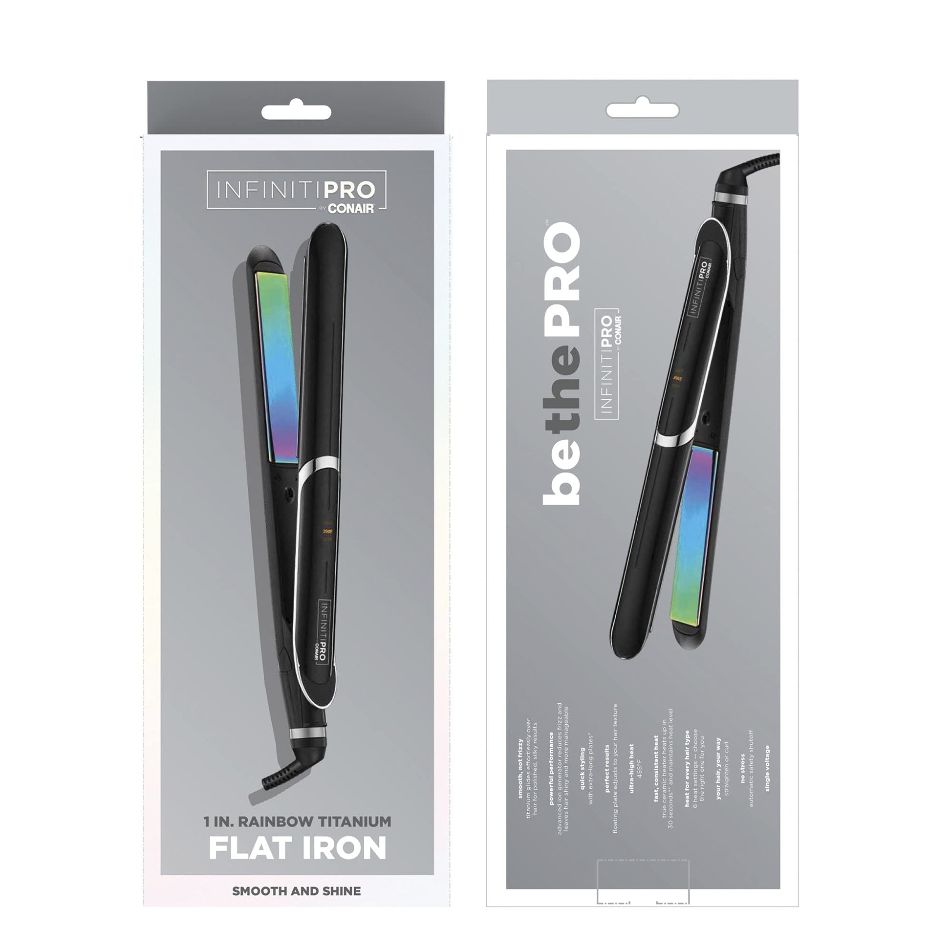 Infiniti Pro by Conair Titanium Flat Iron, Rainbow Finish, 1-Inch INFINITIPRO BY CONAIR