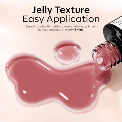 Modelones Jelly Gel Nail Polish 6 Colors Nude Gel Polish Milky White Neutral Nail Gel Polish Shimmery Glitter Translucent Nail Art Gel Kit Soak off Gel Manicure DIY Salon Nail Gift