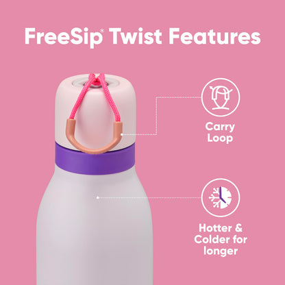 Owala FreeSip Twist Insulated Stainless Steel Water Bottle with Straw for Sports and Travel, BPA-Free, 24-oz, Pink/Purple (Dreamy Field) 🍁 All In One Marketplace Canada